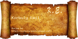 Korbuly Emil névjegykártya