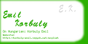 emil korbuly business card